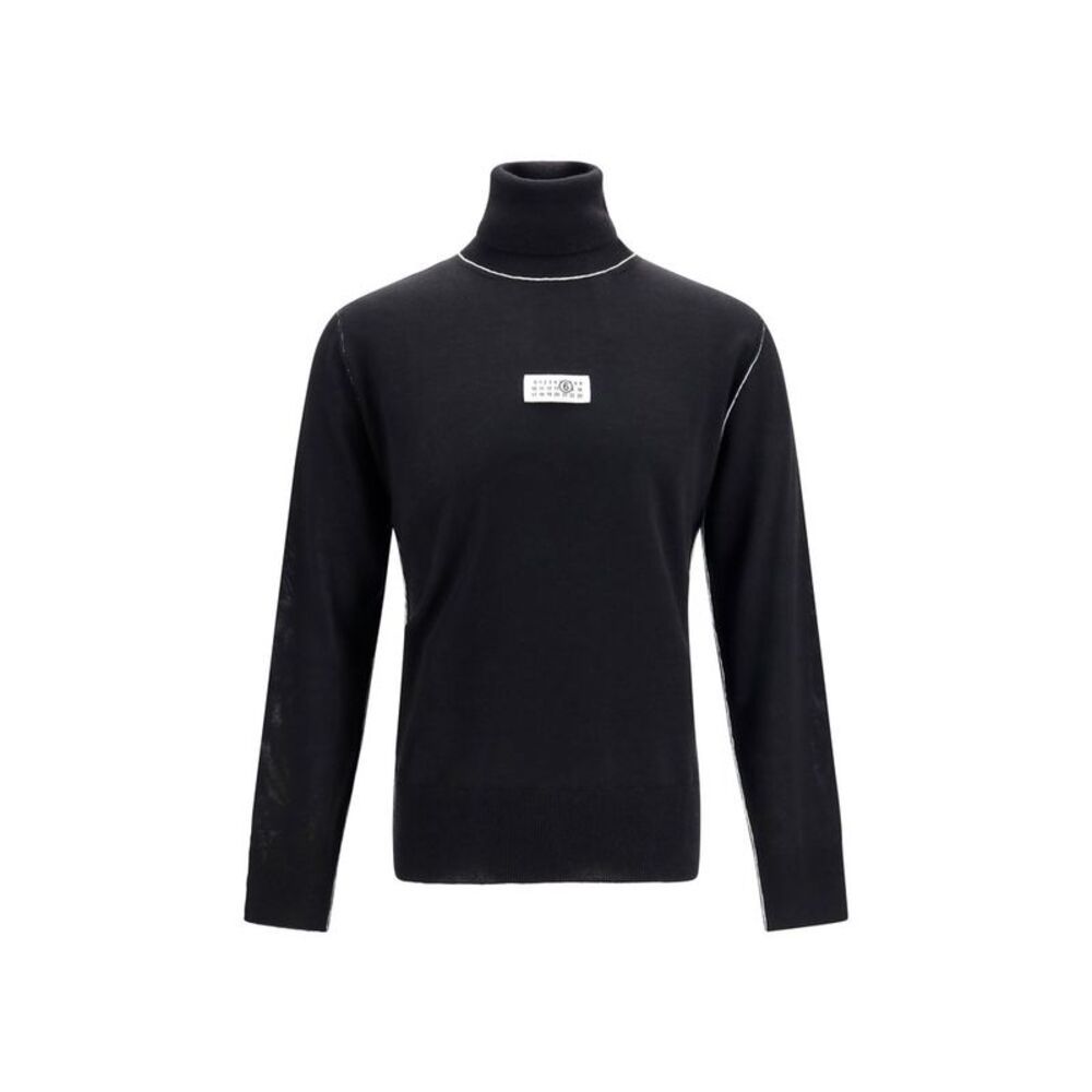 MM6 Black Wool Oves Aries Men's Turtleneck